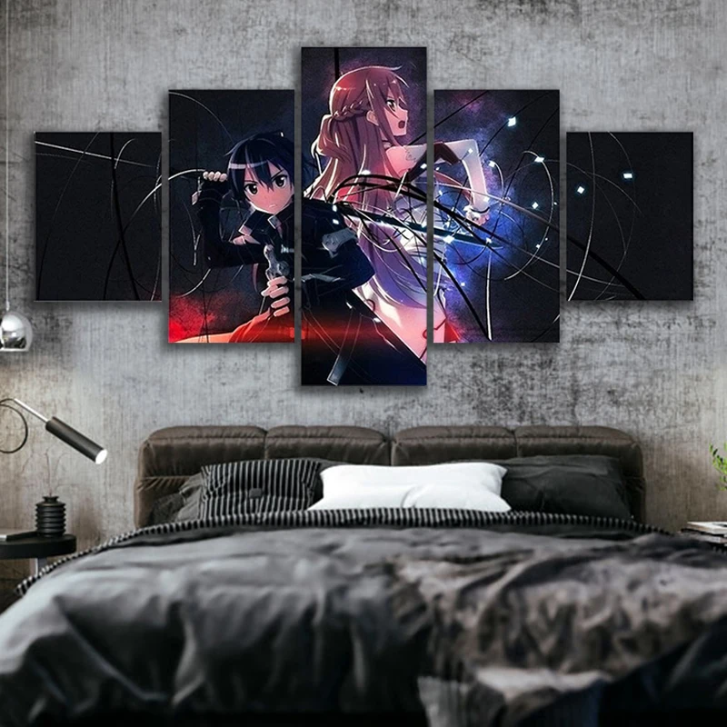 5 Piece Wall Art Canvas Anime Manga Picture Kirito & Asuna Figure Posters Modern Wall Mounted Prints Home Decoration Paintings
5 Piece Wall Art Canvas Anime Manga Picture Kirito & Asuna Figure Posters Modern Wall Mounted Prints Home Decoration Paintings