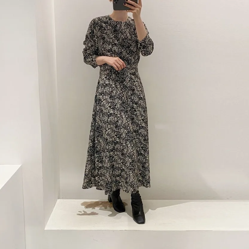 Printed Dress For Women Vintage Long Sleeve Round Neck Bangage Waist Ankle-Length Female Casual Dress
Printed Dress For Women Vintage Long Sleeve Round Neck Bangage Waist Ankle-Length Female Casual Dress