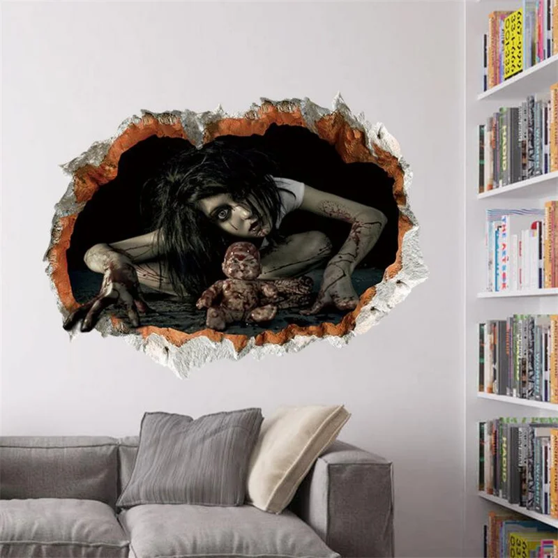 3pcs Horrible Halloween murals PVC Wall Picture Waterproof Bedroom Living room Decoration Broken Wall Ghost Wall Paste
3pcs Horrible Halloween murals PVC Wall Picture Waterproof Bedroom Living room Decoration Broken Wall Ghost Wall Paste