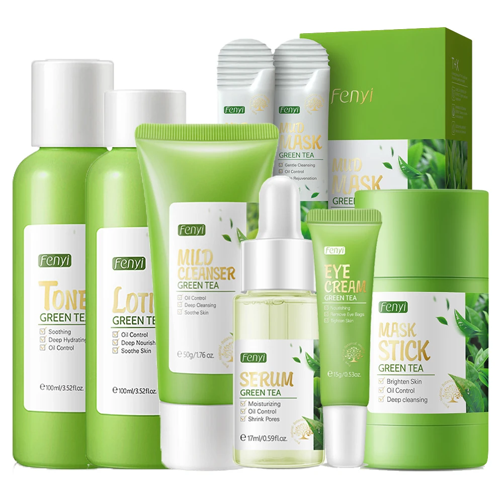 Green Tea Facial Kit Skin Care Sets Blackhead Remover Face Cleansing Day Cream Eye Cream Sleeping Face Mask Nourish Face Care
Green Tea Facial Kit Skin Care Sets Blackhead Remover Face Cleansing Day Cream Eye Cream Sleeping Face Mask Nourish Face Care