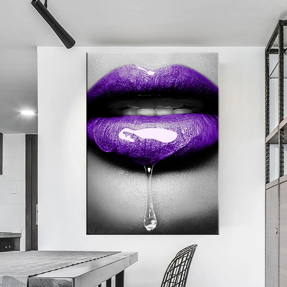 Canvas Painting Nordic Prints Purple Lips Sexy Home Decor Posters Wall Artwork Bedroom Modular Lips Pictures Home Decoration
Canvas Painting Nordic Prints Purple Lips Sexy Home Decor Posters Wall Artwork Bedroom Modular Lips Pictures Home Decoration