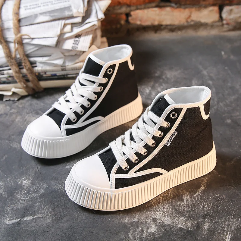 Fashion High Top Canvas Women Shoes Lace Up Flat Platform Comfort Leisure Ladies Vulcanized Shoes Female Walking Footwear
Fashion High Top Canvas Women Shoes Lace Up Flat Platform Comfort Leisure Ladies Vulcanized Shoes Female Walking Footwear