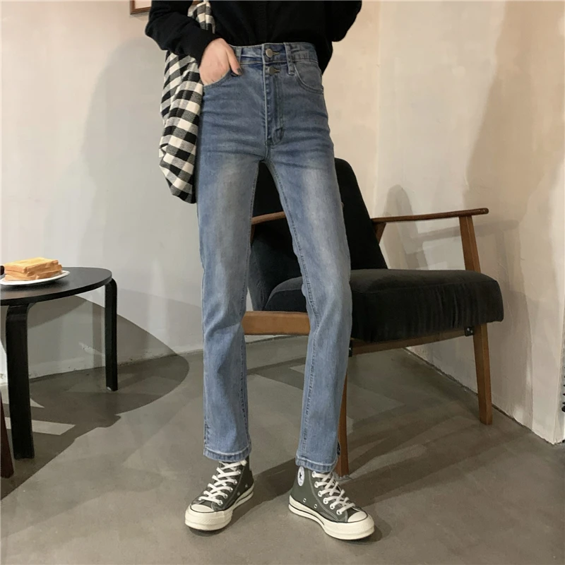 Jeans Women's Autumn New High Waist Loose and Slimming Cropped Pants Korean Style Versatile Washed Distressed Split Straight
Jeans Women's Autumn New High Waist Loose and Slimming Cropped Pants Korean Style Versatile Washed Distressed Split Straight