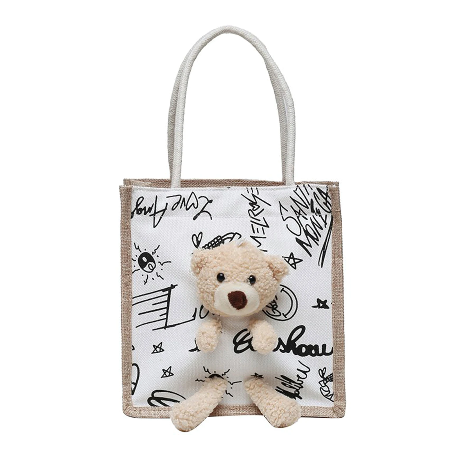 Women Top-Handle Bags Handbag Cartoon Bear Doll Zipper Pocket Large Capacity Decorative Letters / Cow Skin Bag
Women Top-Handle Bags Handbag Cartoon Bear Doll Zipper Pocket Large Capacity Decorative Letters / Cow Skin Bag
