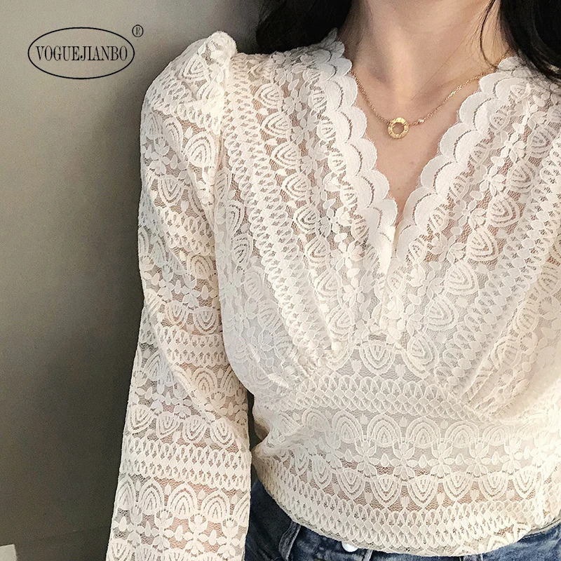 Spring 2020 Korean version high elastic lace bottoming shirt solid lace V collar top ropa mujer blusas bluzki damskie camisas
Spring 2020 Korean version high elastic lace bottoming shirt solid lace V collar top ropa mujer blusas bluzki damskie camisas
