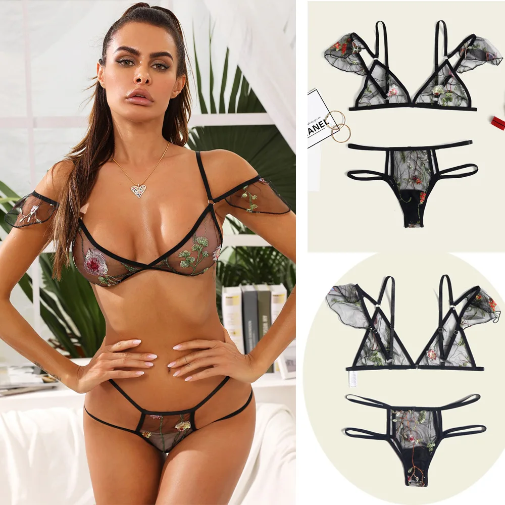 Hot Fashion Women Underwear Set Sexy Lace Bra Set Floral Lace Embroidered Sheer Underwear Black Lingerie Set Sujetadores Para
Hot Fashion Women Underwear Set Sexy Lace Bra Set Floral Lace Embroidered Sheer Underwear Black Lingerie Set Sujetadores Para