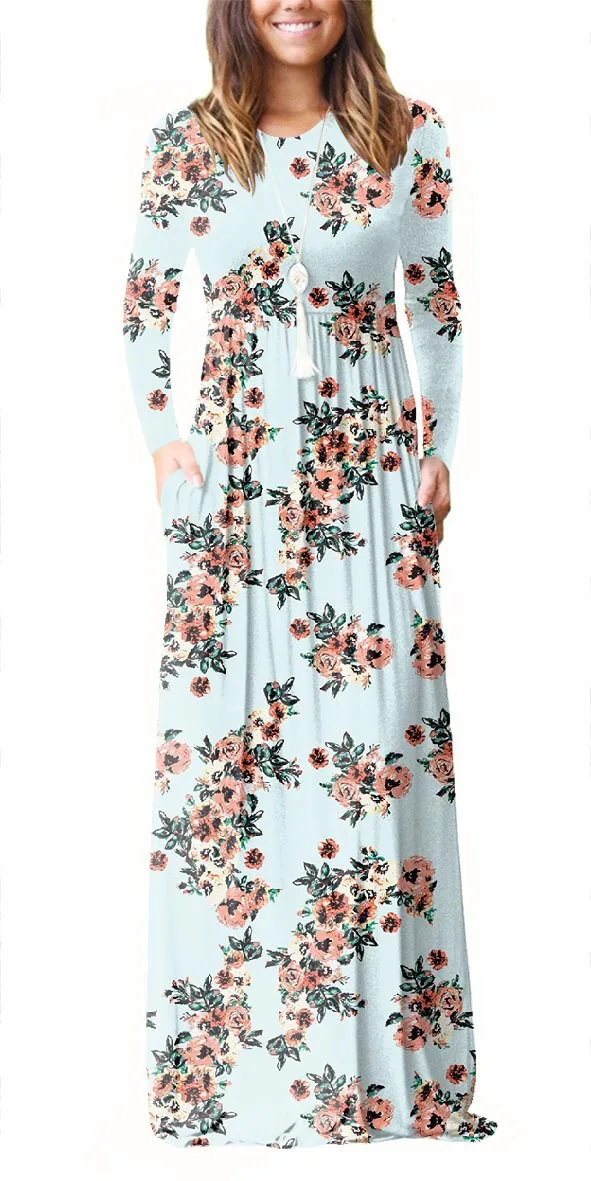 Womens Long Sleeve O Neck Floral Printed Boho Kaftan Maxi Dress Casual Loose Cocktail Party Holiday Beach Bohemia Long Dresses
Womens Long Sleeve O Neck Floral Printed Boho Kaftan Maxi Dress Casual Loose Cocktail Party Holiday Beach Bohemia Long Dresses