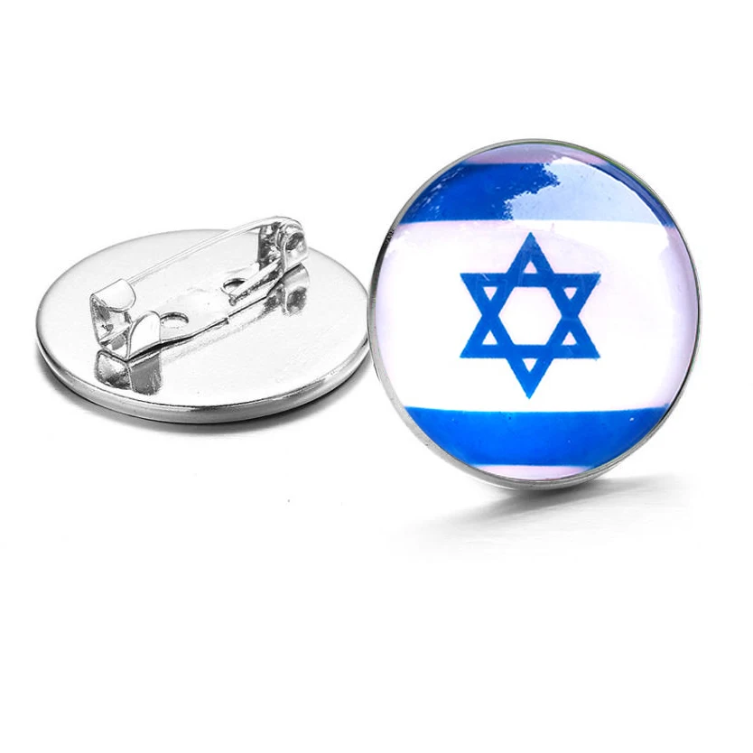 

25mm Blue White Israel Symbol Badge Pin crystal Brooches Coat of Arms of Israel/Israelite /Flag Brooch/Badges/Lapel Pins gift