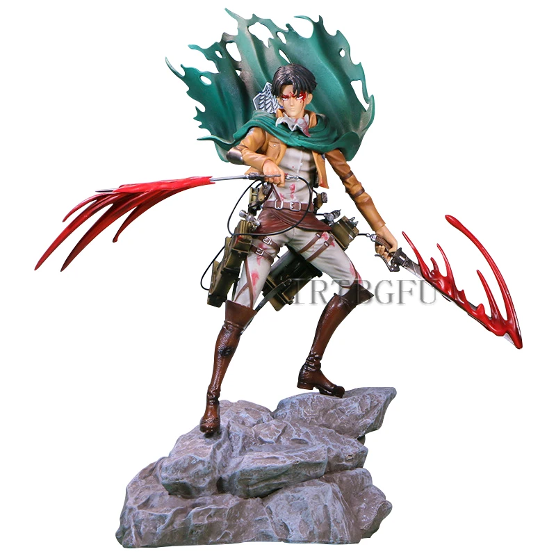 

35cm GK Battle Damaged Levi Figure Attack on Titan Japanese Anime PVC Action Figure Toys Model Collection Doll Kids Gift