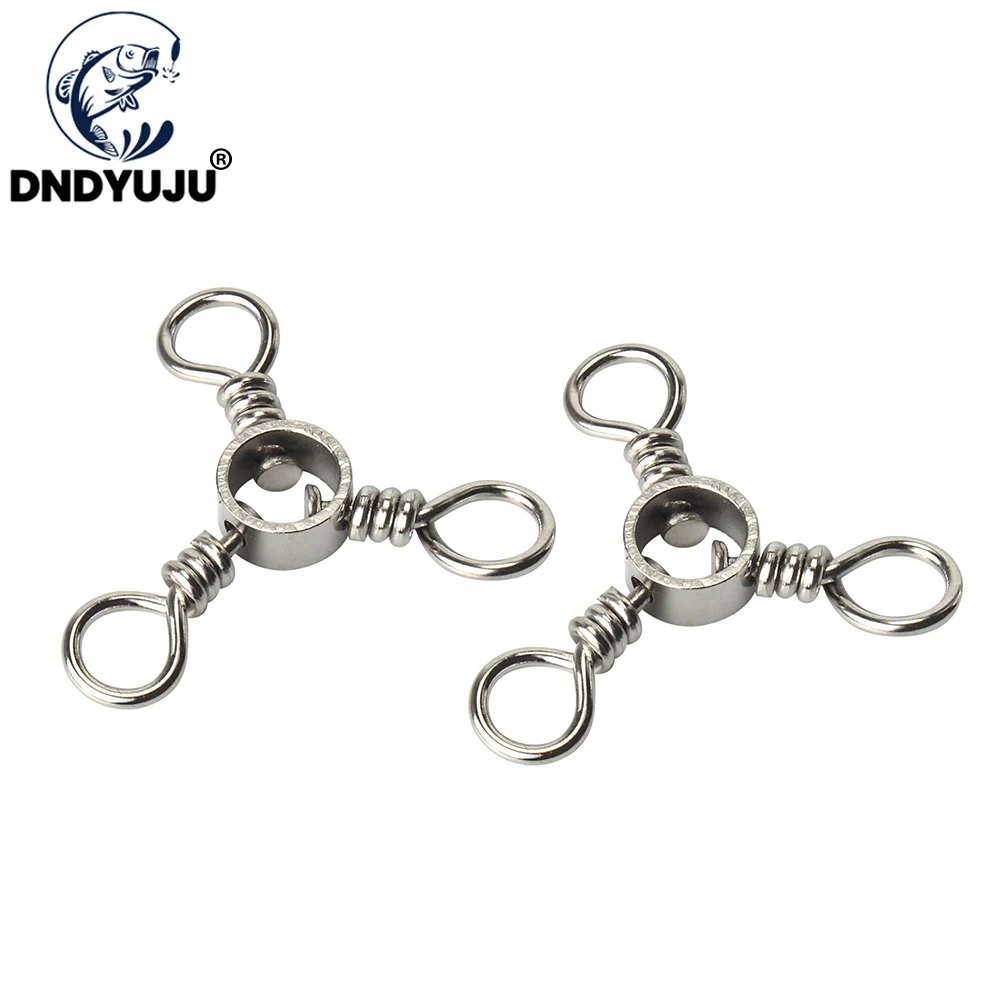 

DNDYUJU 30pcs Three Way Fishing Swivels Hooks Cross Line Swivel Barrel Swivels Cross Line Carp Fishing Tackle Pesca