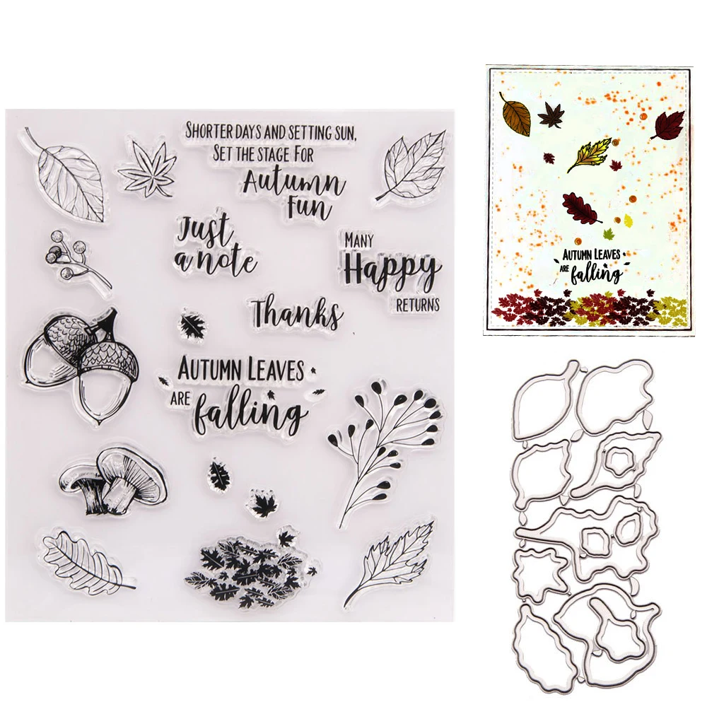 Autumn Words Clear Stamp with Leaves Metal Cutting Dies 2020 New Scrapbooking for DIY Handmade Paper Card Embossing Template
Autumn Words Clear Stamp with Leaves Metal Cutting Dies 2020 New Scrapbooking for DIY Handmade Paper Card Embossing Template