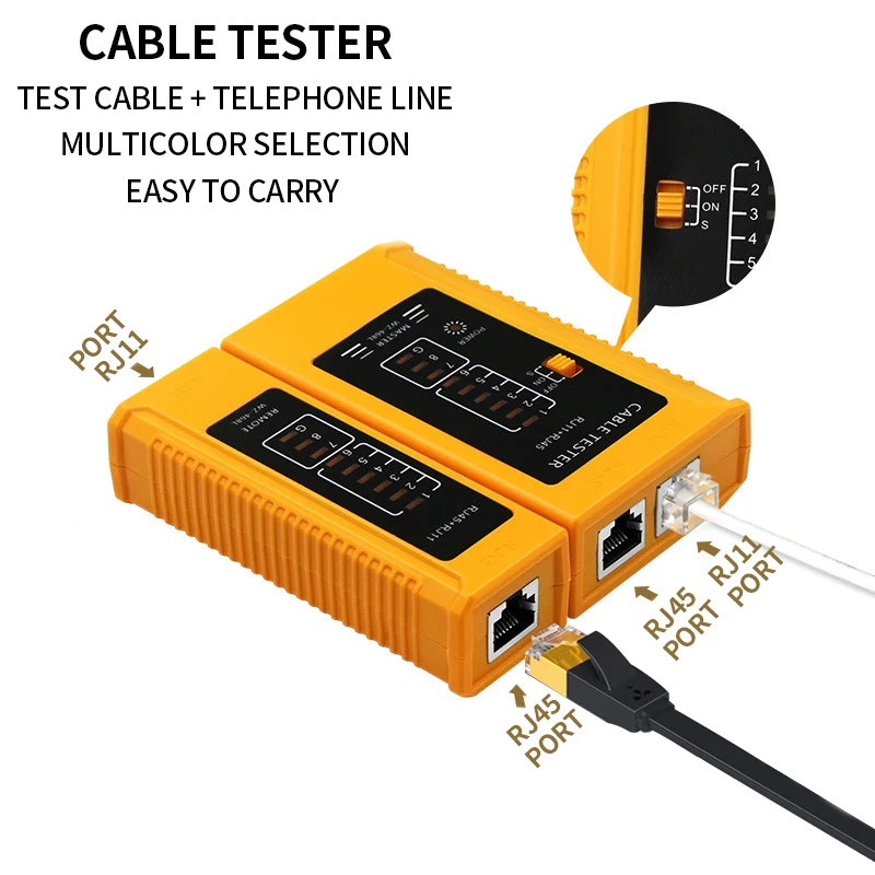 Network Line Tester Network Cable Tester Multifunction Tester Phone Cable Line Checker-1 Set Of RJ45 / RJ11
Network Line Tester Network Cable Tester Multifunction Tester Phone Cable Line Checker-1 Set Of RJ45 / RJ11