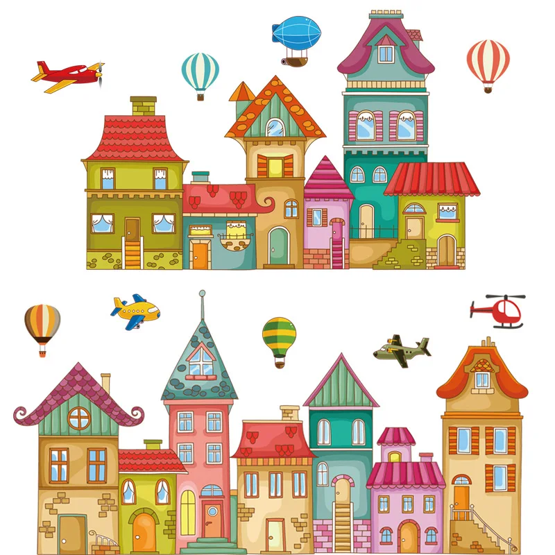 Large New Colorful Cartoon Small Town Wall Stickers for Kids Room Bedroom Nuresery Wall Decor Art Home Decor Eco-friendly Decals
Large New Colorful Cartoon Small Town Wall Stickers for Kids Room Bedroom Nuresery Wall Decor Art Home Decor Eco-friendly Decals