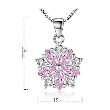 ModaOne 925 Sterling Silver Pink Clear Crystal Zircon Cherry Blossom Flower Chain Necklace For Women Girl choker 
ModaOne 925 Sterling Silver Pink Clear Crystal Zircon Cherry Blossom Flower Chain Necklace For Women Girl choker