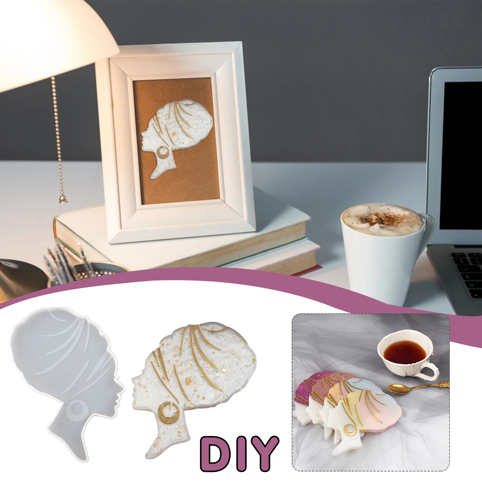 DIY epoxy resin coaster mold manual make Crafts mould Home Decoration Woman head shape mirror silicone mold Coaster Mold
DIY epoxy resin coaster mold manual make Crafts mould Home Decoration Woman head shape mirror silicone mold Coaster Mold