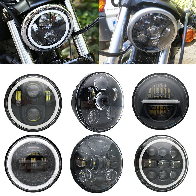 5.75 Inch Projector LED Moto Headlights 5-3/4" Headlamp for Dyna Sportster 1200 883 Parts Turn Signal Light
5.75 Inch Projector LED Moto Headlights 5-3/4" Headlamp for Dyna Sportster 1200 883 Parts Turn Signal Light