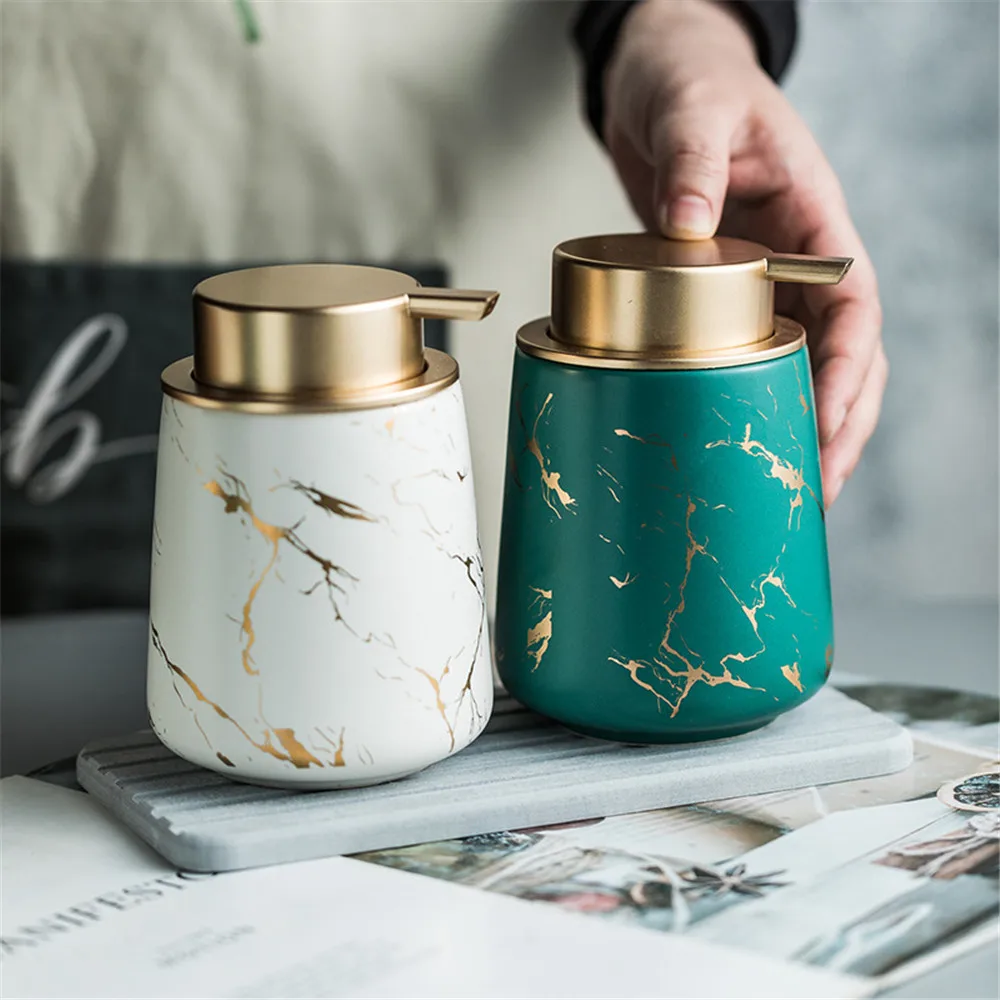 Ceramic Soap Dispenser Light Luxury Art Tooth Cup Shampoo Shower Gel Storage Bottle Press Marble Bathroom Accessories Toiletries
Ceramic Soap Dispenser Light Luxury Art Tooth Cup Shampoo Shower Gel Storage Bottle Press Marble Bathroom Accessories Toiletries
