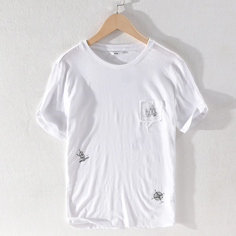New arrival short-sleeved linen t shirt men fashion white t-shirt for men casual o-neck tshirt mens comfortable t shirts male
New arrival short-sleeved linen t shirt men fashion white t-shirt for men casual o-neck tshirt mens comfortable t shirts male