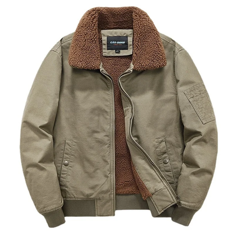 Men's Plush Thickened Fleece Jacket Casual Cotton Loose Large Size Air Force Uniform Outdoor Riding Hiking Tooling Cargo Coat
Men's Plush Thickened Fleece Jacket Casual Cotton Loose Large Size Air Force Uniform Outdoor Riding Hiking Tooling Cargo Coat