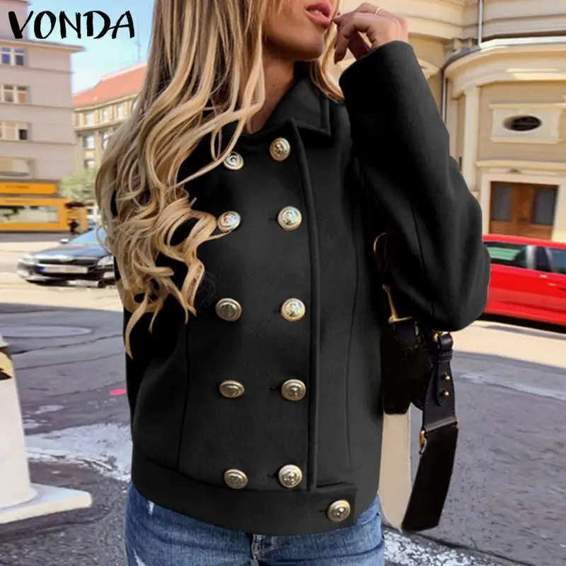 VONDA Autumn Lapel Collar Double Breasted Warm Coats 2022 Women Pleated Long Sleeve Casual Jackets Veste Femme Solid Overcoats
VONDA Autumn Lapel Collar Double Breasted Warm Coats 2022 Women Pleated Long Sleeve Casual Jackets Veste Femme Solid Overcoats
