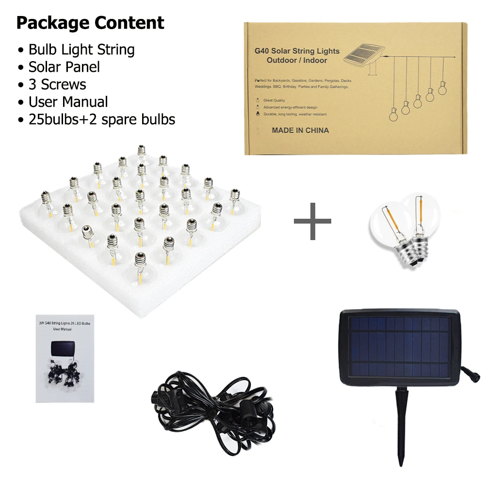 Solar Lamp Solar Led Light Outdoor Lighting Solar Garden Light G40 Street Garland USB Rechargeable For Garden Decoration
Solar Lamp Solar Led Light Outdoor Lighting Solar Garden Light G40 Street Garland USB Rechargeable For Garden Decoration