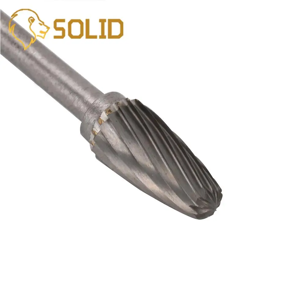 Carbide Burr Bits Set Rotary Burrs Metalworking Rotary Files Tungsten 3mm Shank 6mm Cutting Head 10Pcs/Set