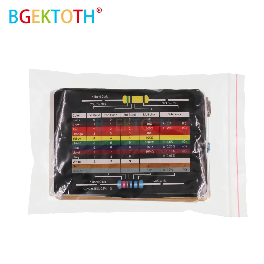 600pcs/set 30 Kinds 1/4W Resistance 1% Metal Film Resistor Pack Assorted Kit 1K 10K 100K 220ohm 1M Resistors 300pcs/set
600pcs/set 30 Kinds 1/4W Resistance 1% Metal Film Resistor Pack Assorted Kit 1K 10K 100K 220ohm 1M Resistors 300pcs/set