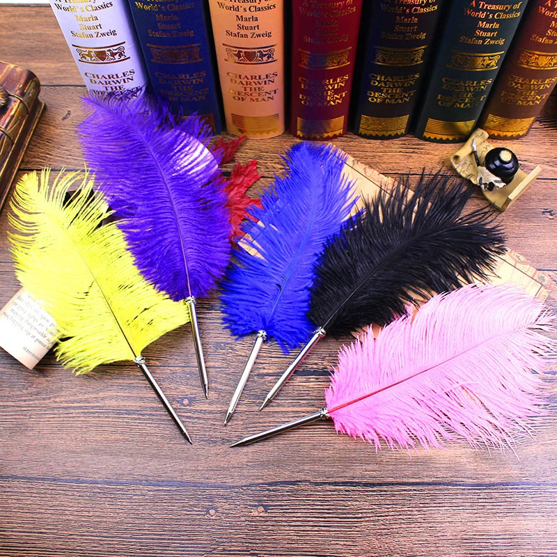 11 Colors Ostrich Feather Quill Ballpoint Pen For Wedding Gift Signature Pen Birthday Party Gift Home Decoration Office School
11 Colors Ostrich Feather Quill Ballpoint Pen For Wedding Gift Signature Pen Birthday Party Gift Home Decoration Office School