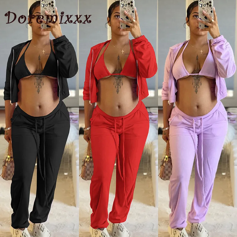 3pcs Women Set Outfits Long Sleeve Hoodie Sweatshirt and Pants Ladies Casual Sports Solid Cardigan Suit Nightclub Tracksuits
3pcs Women Set Outfits Long Sleeve Hoodie Sweatshirt and Pants Ladies Casual Sports Solid Cardigan Suit Nightclub Tracksuits