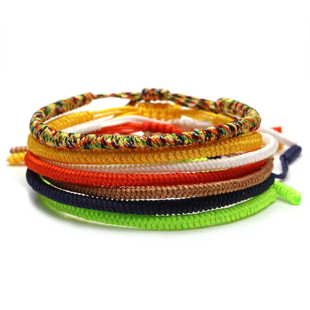 Bohemian One Soild Color Tibetan buddhist Lucky Knot Handmade Bracelet Women Girl White Green Orange String Adjustable Jewelry 
Bohemian One Soild Color Tibetan buddhist Lucky Knot Handmade Bracelet Women Girl White Green Orange String Adjustable Jewelry