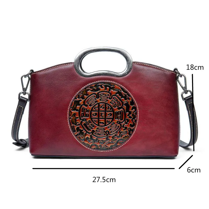 Bestform Retro Handmade Totem Women Bag 2021 New Genuine Leather Versatile Handbag Embossed Cowhide Shoulder Messenger Bags
Bestform Retro Handmade Totem Women Bag 2021 New Genuine Leather Versatile Handbag Embossed Cowhide Shoulder Messenger Bags