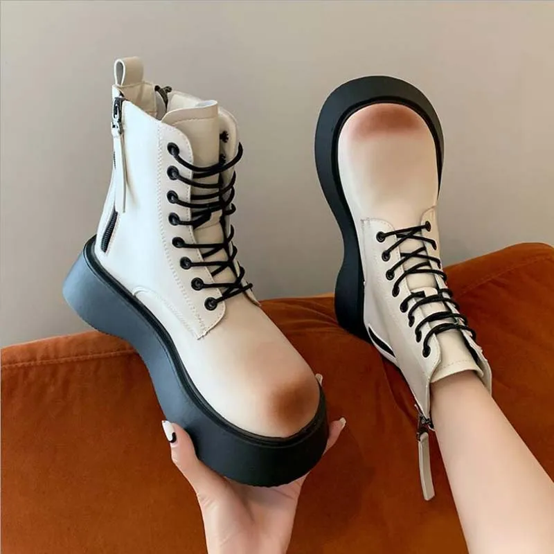 Ankle Boots Women Martin Shoes Fashion Leather Female Chunky Motorcycle Boots Platform Botas Women Shoes Chaussure Femme
Ankle Boots Women Martin Shoes Fashion Leather Female Chunky Motorcycle Boots Platform Botas Women Shoes Chaussure Femme