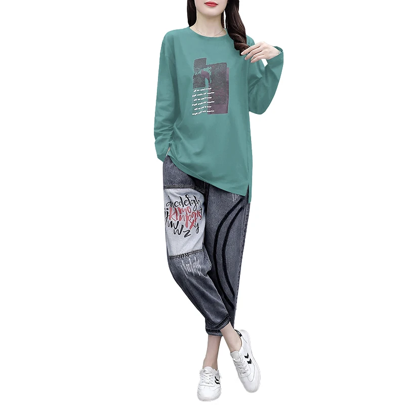 Women's Tracksuit Casual Costumes for Women 2021 spring large size Sweatshirt jeans Suits plus size Two Piece Set Sportswear
Women's Tracksuit Casual Costumes for Women 2021 spring large size Sweatshirt jeans Suits plus size Two Piece Set Sportswear
