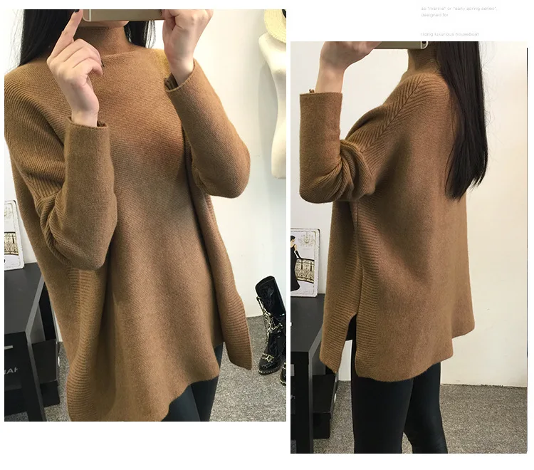 0.7 New Arrival Thick Winter Knitted Women Sweater Half Turtleneck Loose Long Pullover Split Hem
0.7 New Arrival Thick Winter Knitted Women Sweater Half Turtleneck Loose Long Pullover Split Hem