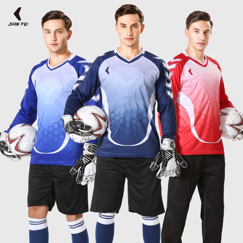 Goalkeeper Jersey Men Soccer Uniforms Set Doorkeepers Survetement Football Training Kits Sponge Protector Long Sleeves Tracksuit
Goalkeeper Jersey Men Soccer Uniforms Set Doorkeepers Survetement Football Training Kits Sponge Protector Long Sleeves Tracksuit