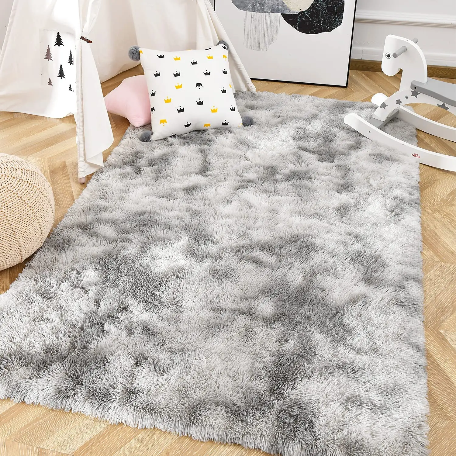 

Modern Fluffy Large Area Rug Soft Shaggy Plush Long Fur Rug Kids Playmat Fuzzy Floor Carpet Home Decor Carpet Living Room Carpet