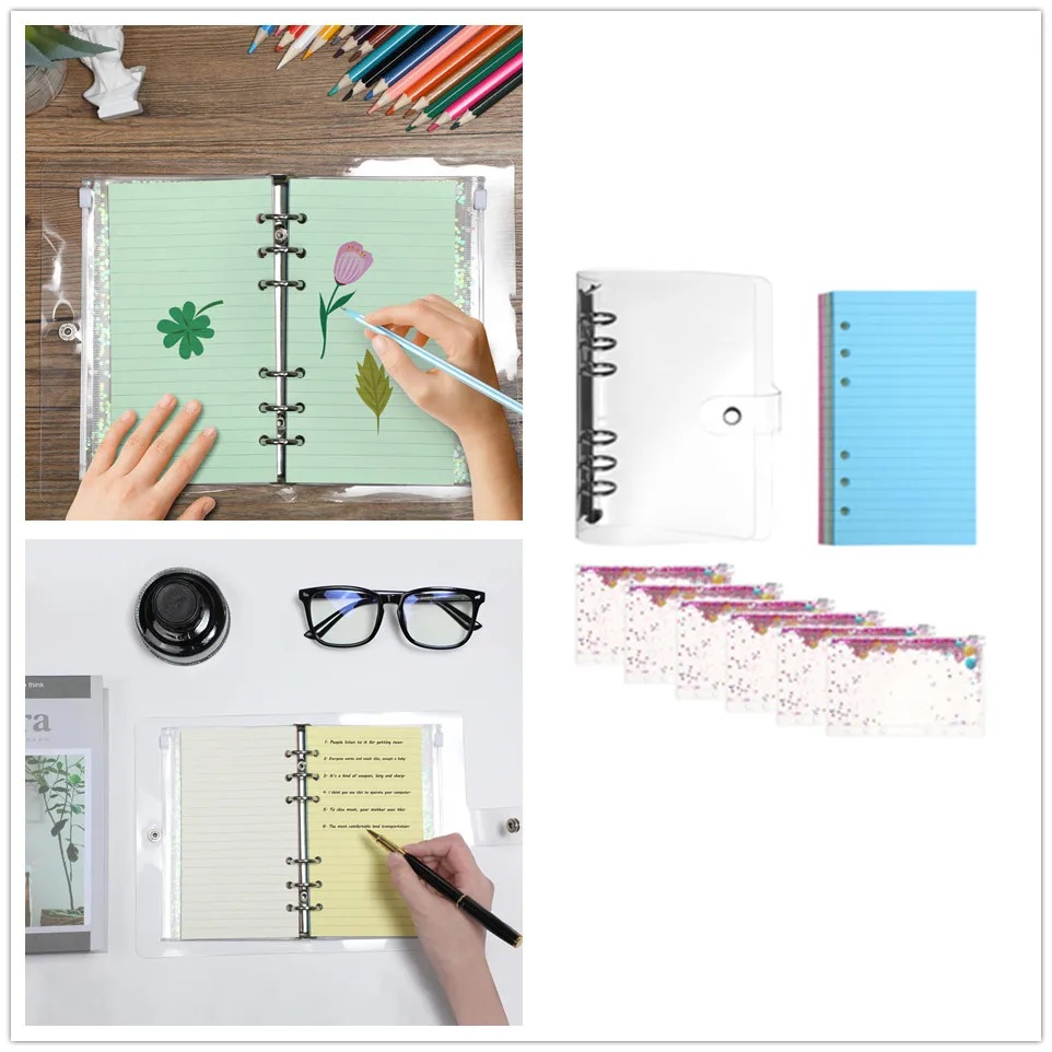 A6 Size 6-ring Soft Pvc Notebook Cover Colorful Binder Cover Round Ring Protector With 50 Loose Leaf Paper Notebook Accessory
A6 Size 6-ring Soft Pvc Notebook Cover Colorful Binder Cover Round Ring Protector With 50 Loose Leaf Paper Notebook Accessory