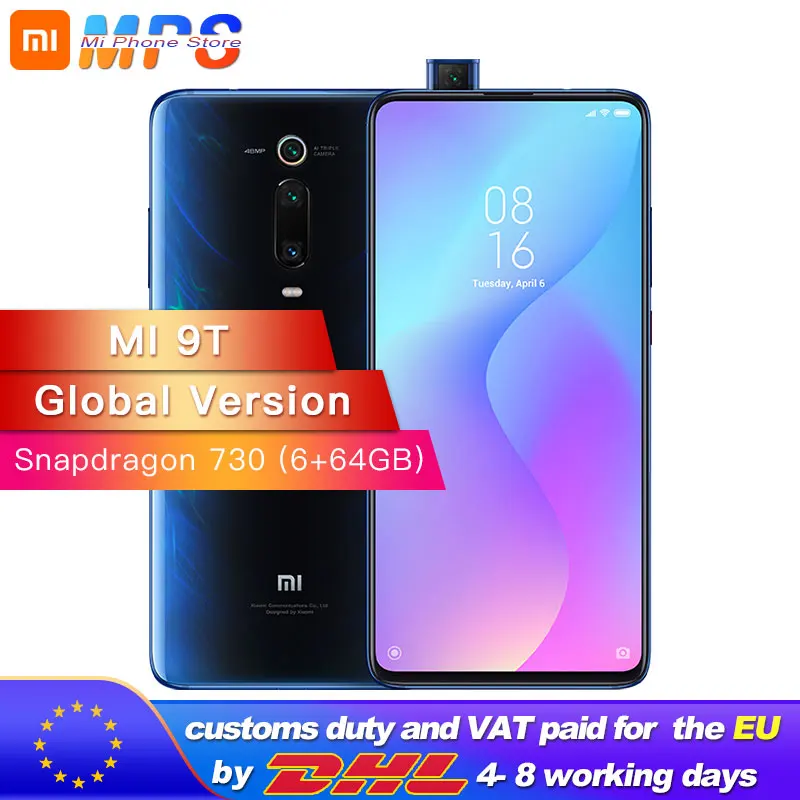 Глобальная версия смартфона mi 9T (Red K20) 6 ГБ ОЗУ 64 Восьмиядерный процессор Snapdragon 730