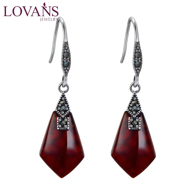 LOVANS Red Gemstone Carnelian 925 Tai Silver Dangle Drop Earrings for Women Rhombus Shape Jewelry for Wedding Party
LOVANS Red Gemstone Carnelian 925 Tai Silver Dangle Drop Earrings for Women Rhombus Shape Jewelry for Wedding Party