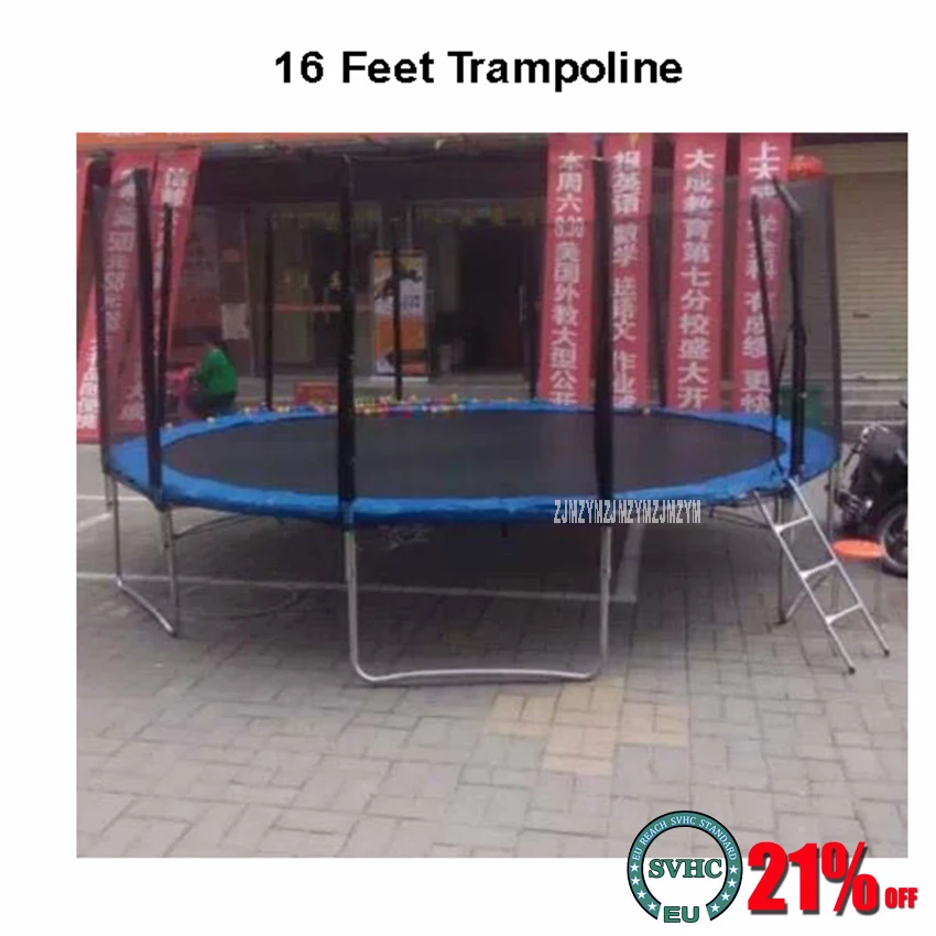 16 Feet Practical Trampoline With Safe Protective Net Jump Safe Bundle Spring Safety With Ladder High Quality Load Weight 700kg
16 Feet Practical Trampoline With Safe Protective Net Jump Safe Bundle Spring Safety With Ladder High Quality Load Weight 700kg
