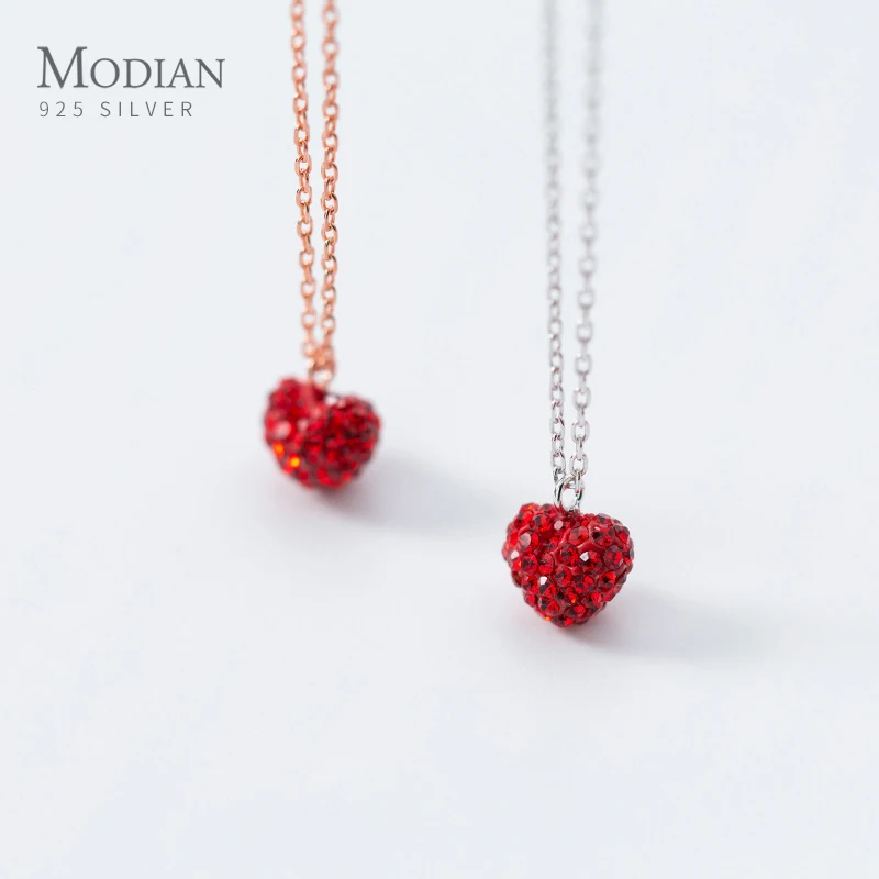 Modian New Collection 100% 925 Sterling Silver Fashion Full Crystal Red Heart Pendant for Women Necklace Fine Jewelry Bijoux
Modian New Collection 100% 925 Sterling Silver Fashion Full Crystal Red Heart Pendant for Women Necklace Fine Jewelry Bijoux