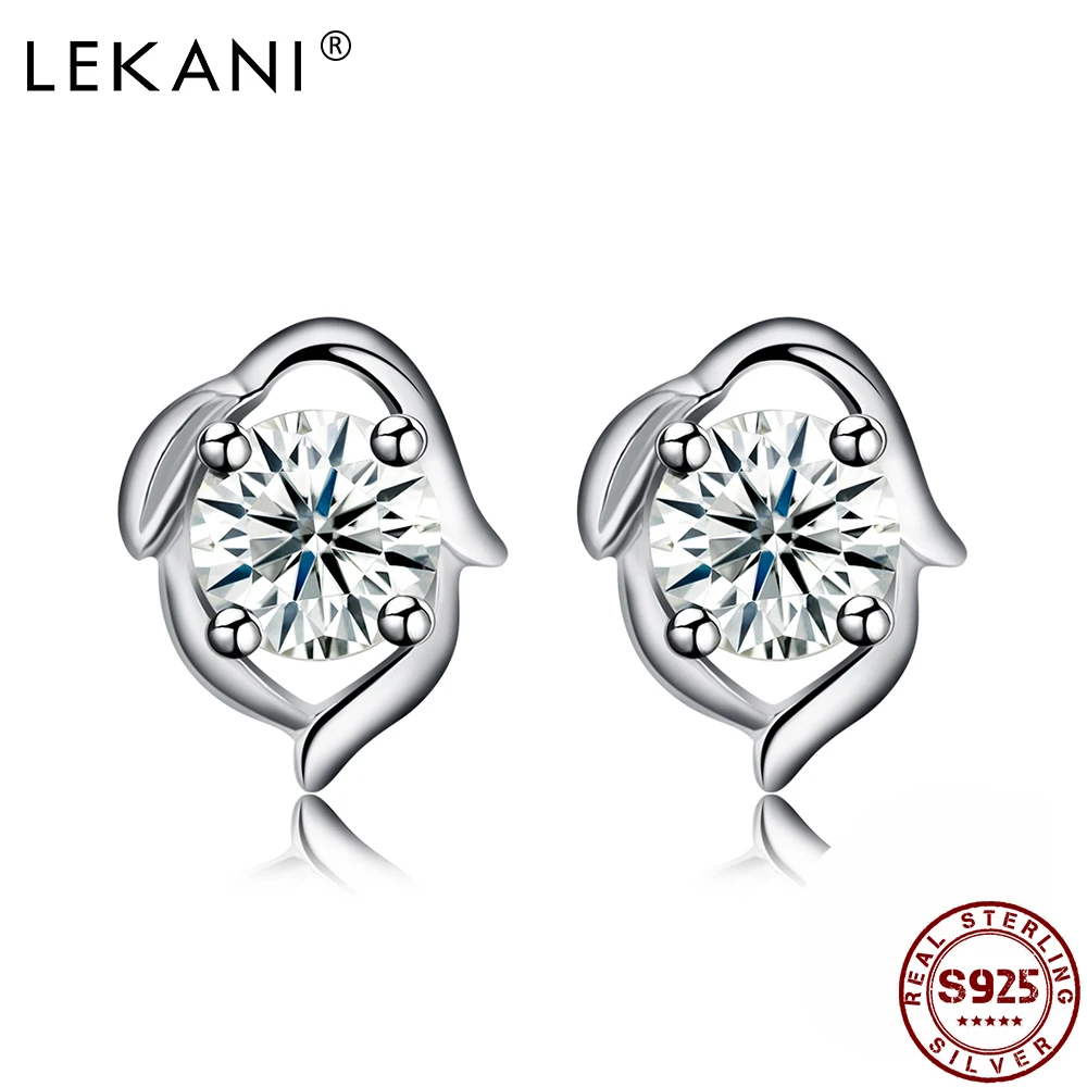 LEKANI Geometric Creativity Women 925 Sterling Silver Stud Earrings Clear Cubic Zirconia Girl Small Earring Wedding Fine Jewelry
LEKANI Geometric Creativity Women 925 Sterling Silver Stud Earrings Clear Cubic Zirconia Girl Small Earring Wedding Fine Jewelry