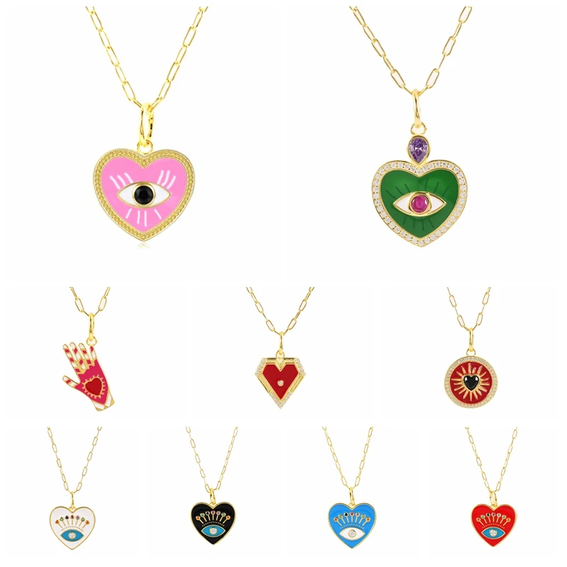 CANNER Real 925 Sterling Silver Necklace Heart-shaped Evil Eyes Drop Oil Clavicle Necklace For Women Girl Dripping Oil Collars
CANNER Real 925 Sterling Silver Necklace Heart-shaped Evil Eyes Drop Oil Clavicle Necklace For Women Girl Dripping Oil Collars