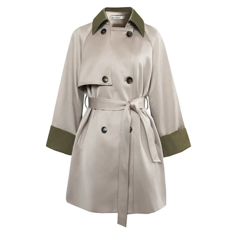 {DEAT} Women Khaki Patchwork Bandage New Turn-down Collar Long Sleeve Slim Windbreaker Fashion Tide Spring Autumn 2021 7E8120
{DEAT} Women Khaki Patchwork Bandage New Turn-down Collar Long Sleeve Slim Windbreaker Fashion Tide Spring Autumn 2021 7E8120