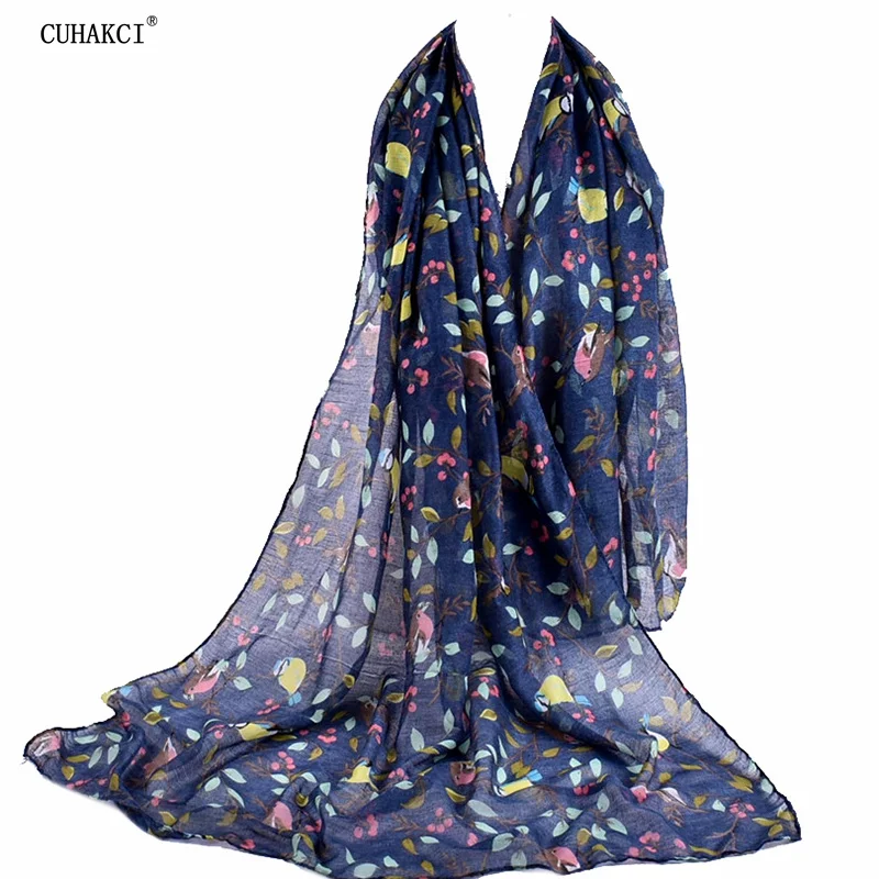 CUHAKCI Holiday Gift Selling Polyester Branch Bird Print Scarf Fashion Shawl Sunscreen Floral Wrap Lady Hijab Large Scarves
CUHAKCI Holiday Gift Selling Polyester Branch Bird Print Scarf Fashion Shawl Sunscreen Floral Wrap Lady Hijab Large Scarves