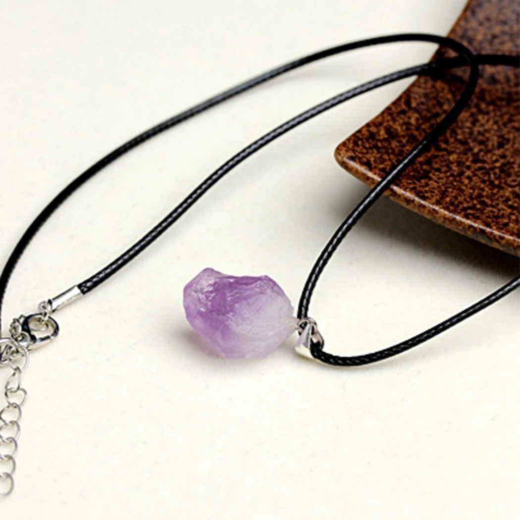 COSYOO Natural Stone Pendant Necklace Amethysts Crystal Irregular Shape Lavender Energy Stone Necklace Clavicle Necklace
COSYOO Natural Stone Pendant Necklace Amethysts Crystal Irregular Shape Lavender Energy Stone Necklace Clavicle Necklace