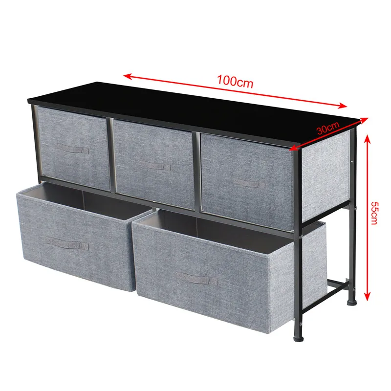 5-Drawer Dresser Storage Closet W/ 5 Removable Fabric Drawers Wide Bamboo Shelf
5-Drawer Dresser Storage Closet W/ 5 Removable Fabric Drawers Wide Bamboo Shelf
