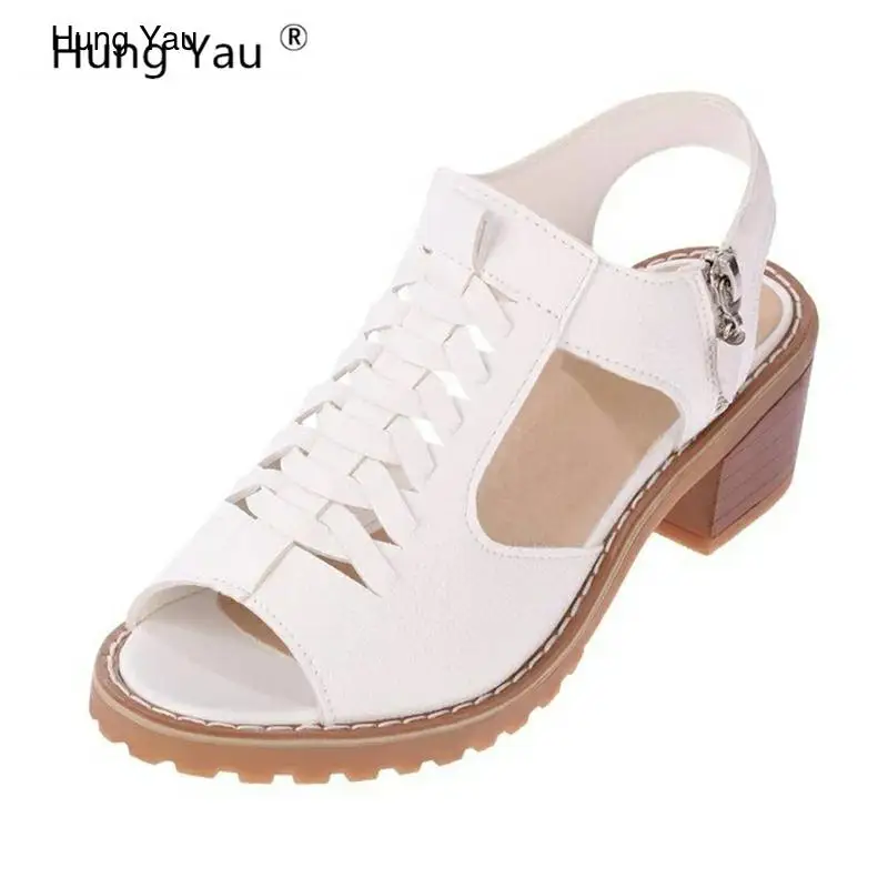 Hung Yau Mid Square Heel Shoes For Women's Sandals Summer Style Open Peep Toe Cross Tied Side Zip Design Shoes Woman Size US 8
Hung Yau Mid Square Heel Shoes For Women's Sandals Summer Style Open Peep Toe Cross Tied Side Zip Design Shoes Woman Size US 8