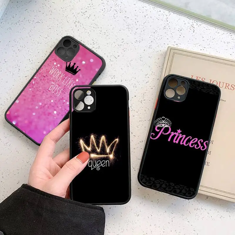 Queen princess crown pink Phone Case Matte Transparent for iPhone 7 8 11 12 s mini pro X XS XR MAX Plus cover funda
Queen princess crown pink Phone Case Matte Transparent for iPhone 7 8 11 12 s mini pro X XS XR MAX Plus cover funda