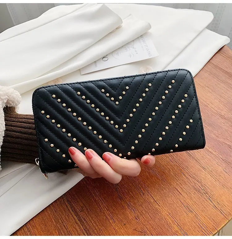 Fashion Ladies Wallet High Quality Leather Luxury Card Holder Long Clutch Zipper Buckle Ladies Wallet cartera